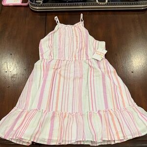 Girls Jumping Beans lavender white Pink & Peach Striped Sundress